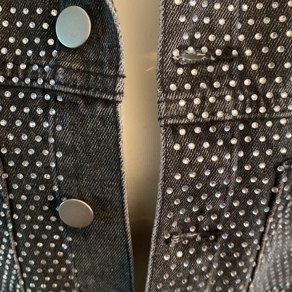 Windsor NWT size small acid black denim bling jacket - Picture 4 of 13
